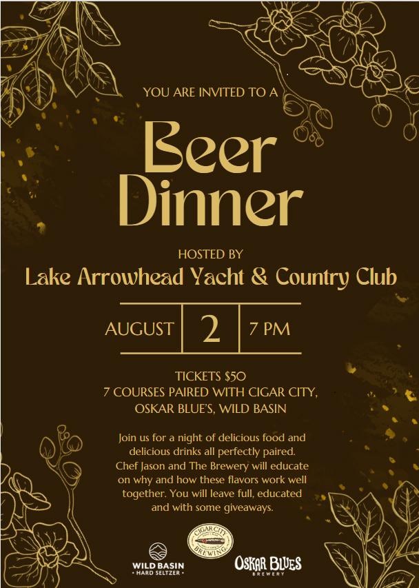 Lake Arrowhead Beer Dinner