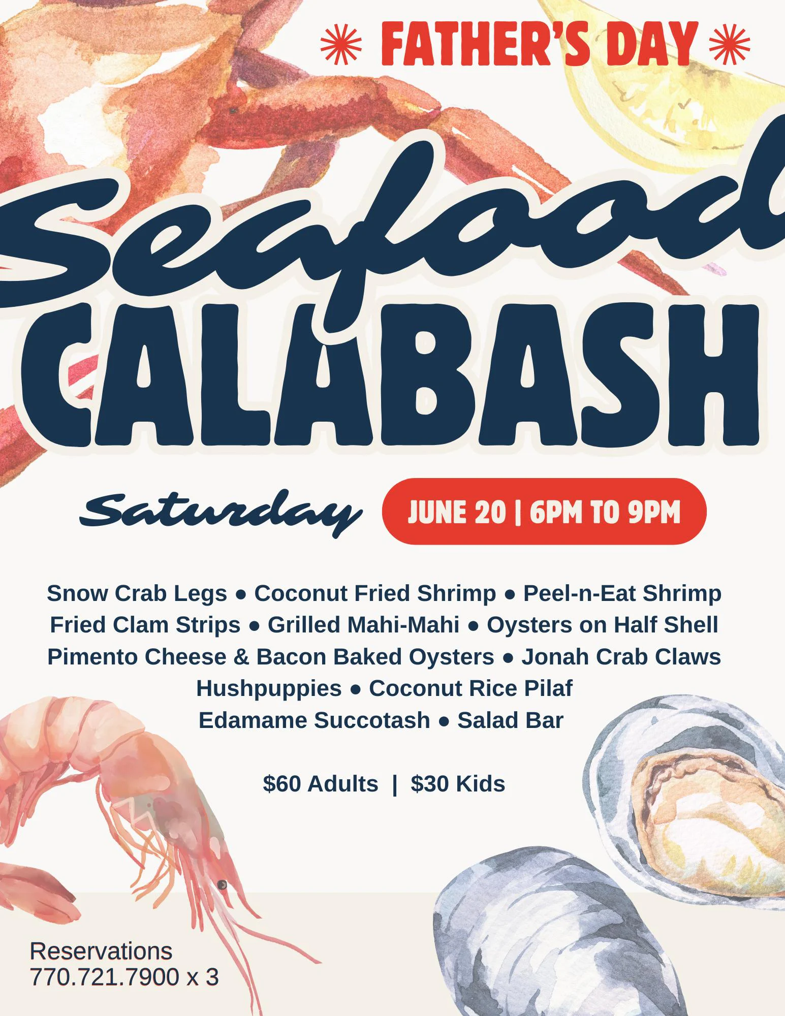 Father's Day Seafood Calabash
